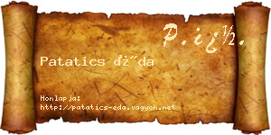 Patatics Éda névjegykártya